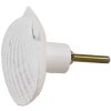 Clayre & Eef 65734 Deurknop Schelp Wit Polyresin 6x4x6 cm Vintage Stijl