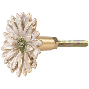 Clayre & Eef 65738 Deurknop Bloem Witgoud Ø...