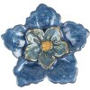 Clayre & Eef deurknop bloem blauw ijzer 4x3x4 cm