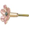 Clayre Eef Deurknop Bloem Roze Ø 4x3 cm Ijzer Metaal Botanische Stijl