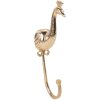 Clayre Eef wandhaak pauw goudkleurig 5x3x14 cm ijzer vintage stijl decoratieve haak