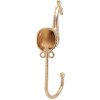 Clayre Eef wandhaak pauw goudkleurig 5x3x14 cm ijzer vintage stijl decoratieve haak