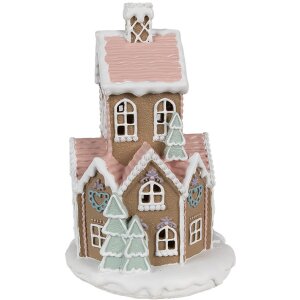 Clayre & Eef 6PR4308 Decoratiehuisje met LED Ø 14x22 cm / 3xAAA