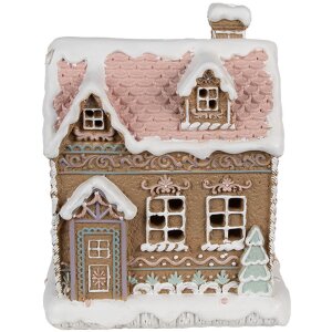 Clayre & Eef 6PR4317 Decoratiehuisje met LED 13x10x16...