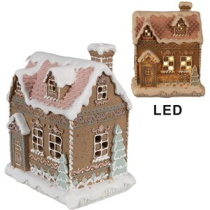 Clayre & Eef 6PR4317 Decoratiehuisje met LED 13x10x16...
