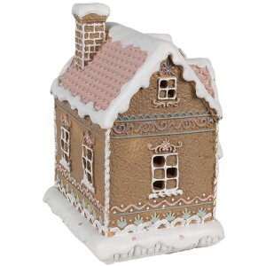 Clayre & Eef 6PR4317 Decoratiehuisje met LED 13x10x16 cm / 3xAAA
