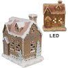 Clayre & Eef 6PR4317 Decoratiehuisje met LED 13x10x16 cm / 3xAAA