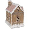 Clayre & Eef 6PR4317 Decoratiehuisje met LED 13x10x16 cm / 3xAAA