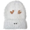 Juleeze JZKCA0012 Beanie kind wit pluizig hoorntjes ontwerp