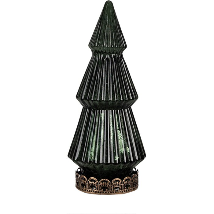 Clayre & Eef 6GL4573GR Kerstboom met LED Ø 13x23 cm / 2xAAA