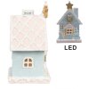 Clayre & Eef 6PR4201 Decoratiehuisje met LED 9x8x15 cm
