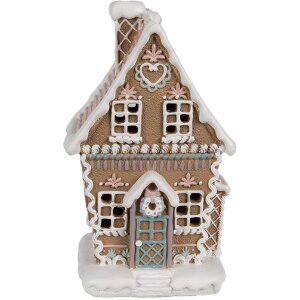 Clayre Eef Peperkoekhuisje met LED 13x10x21 cm Bruin...