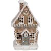 Clayre Eef Peperkoekhuisje met LED 13x10x21 cm Bruin Polyresin Kersthuisje