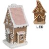 Clayre Eef Peperkoekhuisje met LED 13x10x21 cm Bruin Polyresin Kersthuisje