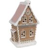 Clayre Eef Peperkoekhuisje met LED 13x10x21 cm Bruin Polyresin Kersthuisje