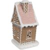 Clayre Eef Peperkoekhuisje met LED 13x10x21 cm Bruin Polyresin Kersthuisje