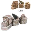 Clayre Eef kerstdecoratie LED trein peperkoek bruin 30x7x12 cm polyresin