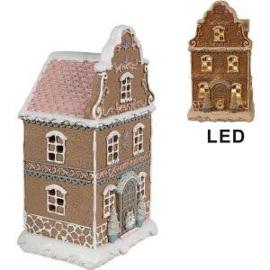 Clayre & Eef Peperkoekhuisje met LED 12x9x20 cm...