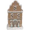 Clayre & Eef Peperkoekhuisje met LED 12x9x20 cm Polyresin Kerstsfeer