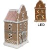 Clayre & Eef Peperkoekhuisje met LED 12x9x20 cm Polyresin Kerstsfeer