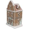 Clayre & Eef Peperkoekhuisje met LED 12x9x20 cm Polyresin Kerstsfeer