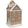 Clayre & Eef Peperkoekhuisje met LED 12x9x20 cm Polyresin Kerstsfeer
