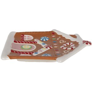 Clayre & Eef 6CE1784 Klein bord peperkoekhuis ontwerp 20x21x2 cm