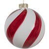 Clayre Eef kerstbal rood wit glas Ø 6 cm kerstboom decoratie
