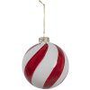 Clayre Eef kerstbal rood wit glas Ø 6 cm kerstboom decoratie