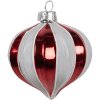Clayre Eef Kerstbal Ø 8x8 cm Rood Wit Glas Klassiek Design