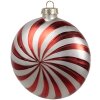 Clayre Eef kerstbal 10x4x10 cm rood wit glas feestelijk elegant