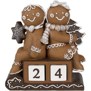 Clayre Eef kerstdecoratie figuur peperkoekman 11x4x13 cm...