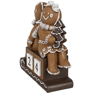 Clayre Eef kerstdecoratie figuur peperkoekman 11x4x13 cm...