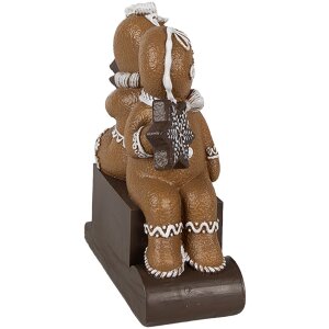 Clayre Eef kerstdecoratie figuur peperkoekman 11x4x13 cm bruin