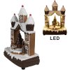 Clayre Eef 6PR4312 Peperkoekhuisje LED Muziek Kerstdecoratie 20x11x27 cm Bruin
