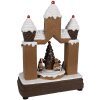 Clayre Eef 6PR4312 Peperkoekhuisje LED Muziek Kerstdecoratie 20x11x27 cm Bruin