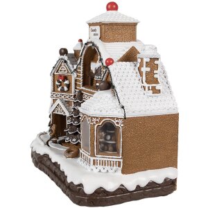 Clayre Eef Kerstversiering Peperkoekhuisje LED Muziek...