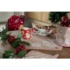 Clayre Eef GBB21 Kussenhoes Peperkoek Huis Bruin Wit 40x40 cm Katoen Landhuis