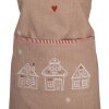Clayre Eef Keukenschort Peperkoek Huis Bruin 70x85 cm Katoenen Kerstsfeer