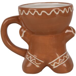 Clayre & Eef Mok Peperkoek Man 325 ml Bruin Keramische Mok Kerstmis