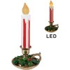 Clayre & Eef 6PR4241 Sierkaars LED Rood Wit 18x17x38 cm Landelijke stijl