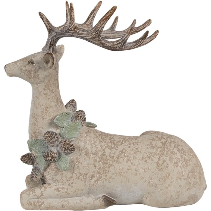 Clayre Eef decoratief figuur hert bruin 31x16x29 cm polyresin landelijke stijl