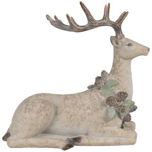 Clayre Eef decoratief figuur hert bruin 31x16x29 cm polyresin landelijke stijl