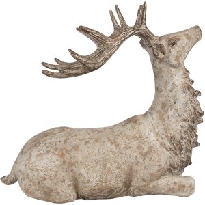Clayre Eef Decoratief Figuur Hert Bruin 29x15x27 cm Polyresin Landelijke Stijl