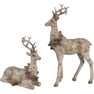 Clayre Eef Decoratieve Figuur Set 2 Herten Bruin...