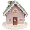 Clayre Eef Peperkoekhuisje 12 cm Roze Polyresin Kerstdecoratie
