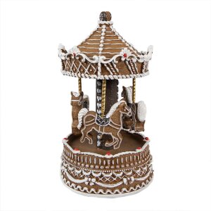 Clayre Eef Muziekdoos Carrousel Bruin Kerstdecoratie...