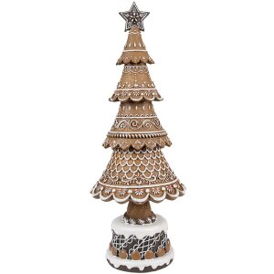 Clayre Eef kerstboom peperkoek design bruin Ø...