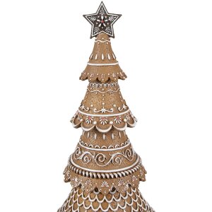 Clayre Eef kerstboom peperkoek design bruin Ø 16x42 cm landelijke stijl