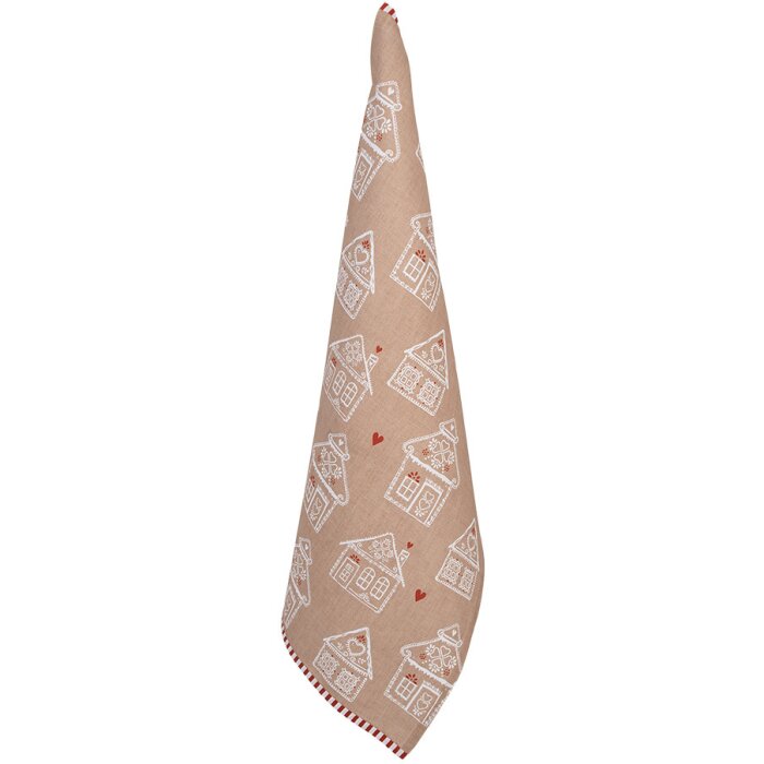 Clayre Eef GBB42-1 Theedoek 50x70 cm Bruin Peperkoekhuis Katoen